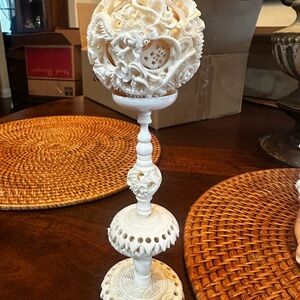 Elegant Ivory Chinese puzzle -  Decorative Sphere Stand